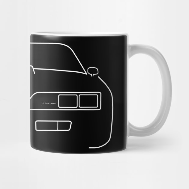 Pontiac Firebird 1977 classic car outline graphic (white) by soitwouldseem